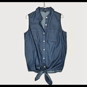 THE LIMITED | Polka Dot Tie Front Tank